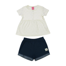 Conjunto Feminino Blusa Laise e Shorts Jeans 53703 - Kamylus 