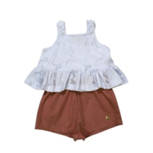 Conjunto Feminino Blusa Lese e Shorts Tecido 7328 - Pokotinha 