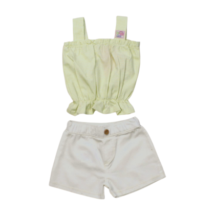 Conjunto Feminino Blusa Listrada e Shorts 8805 - Time Kids 