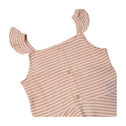 Conjunto Feminino Blusa Listrada e Shorts Moletinho 37161 - Angerô 