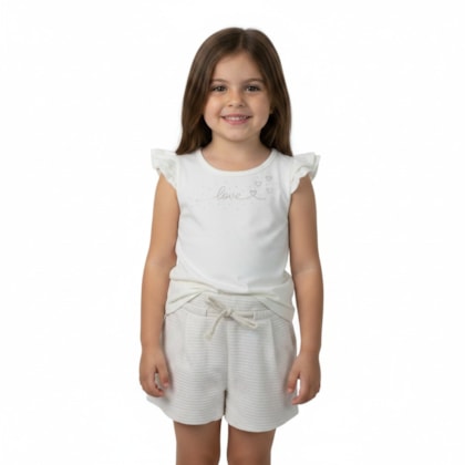 Conjunto Feminino Blusa Love e Shorts 37490 - Angerô