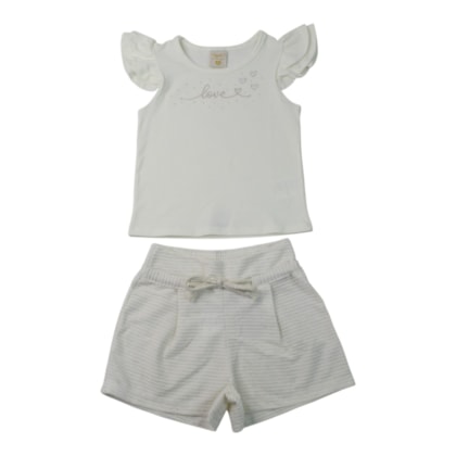 Conjunto Feminino Blusa Love e Shorts 37490 - Angerô