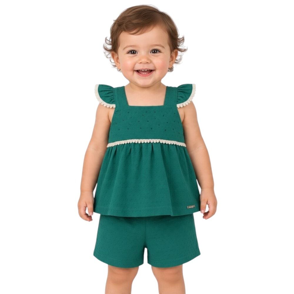 Conjunto Feminino Blusa Strass e Shorts A5353  - Alakazoo