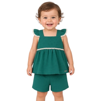 Conjunto Feminino Blusa Strass e Shorts A5353  - Alakazoo
