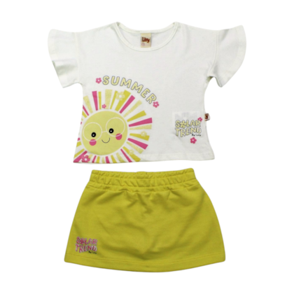 Conjunto Feminino Blusa Summer e Saia Moletinho 8670 - Livy 