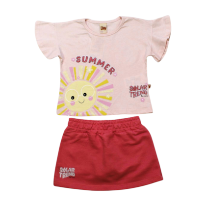 Conjunto Feminino Blusa Summer e Saia Moletinho 8670 - Livy 