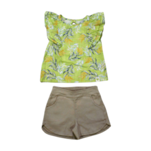 Conjunto Feminino Blusa Tecido Estampada Folhas e Shorts Tecido 04088 - Dila 