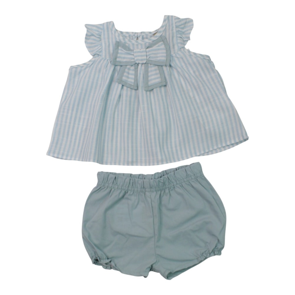 Conjunto Feminino Blusa Tecido Listrada e Shorts 2001846 - Milon