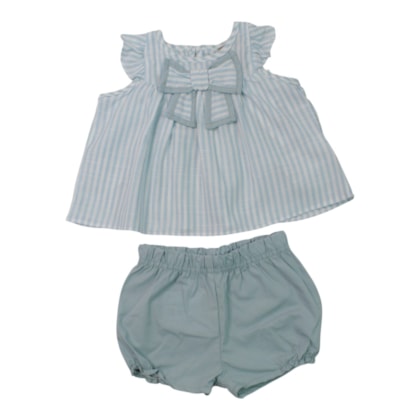 Conjunto Feminino Blusa Tecido Listrada e Shorts 2001846 - Milon