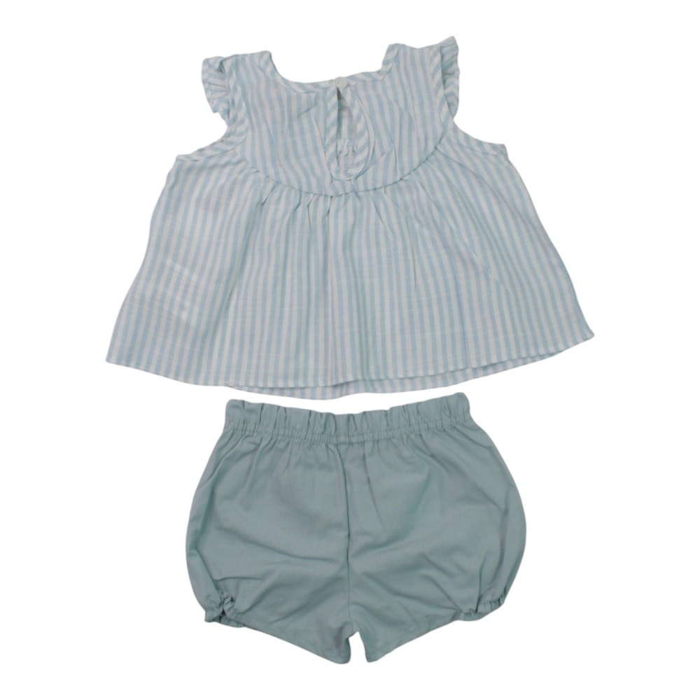 Conjunto Feminino Blusa Tecido Listrada e Shorts 2001846 - Milon