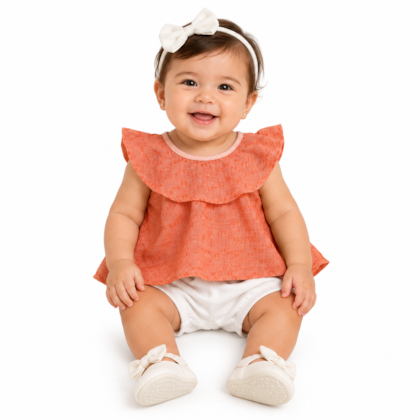 Conjunto Feminino Blusa Tecido Trabalhado e Shorts 1993 - Carol e Dani 