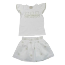 Conjunto Feminino Blusa Ursos e Saia 2001934 - Milon