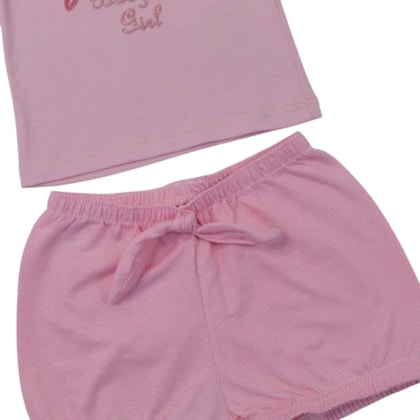 Conjunto Feminino Blussa Estampa Flores com Glitter e Shorts 46169 - Kely Kety