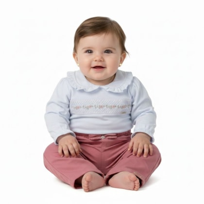 Conjunto Feminino Body Bordado e Calça 22100058 - Aconchego do Bebê