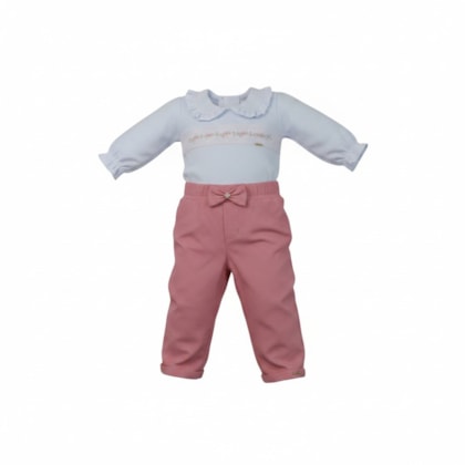 Conjunto Feminino Body Bordado e Calça 22100058 - Aconchego do Bebê