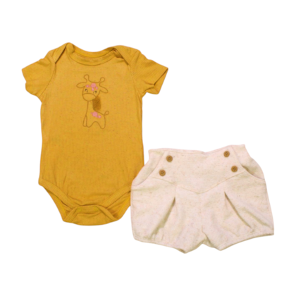 Conjunto Feminino Body Bordado Girafa e Shorts 31014 - Iaze 