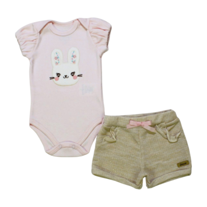 Conjunto Feminino Body Coelho e Shorts 31001 - Iaze 