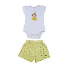 Conjunto Feminino Body Estampa Bailarina e Shorts 20314 - Glinny