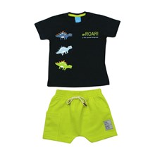 Conjunto Feminino Camiseta Estampa Dinossauros e Bermuda Moletinho 43661 - Kamylus 