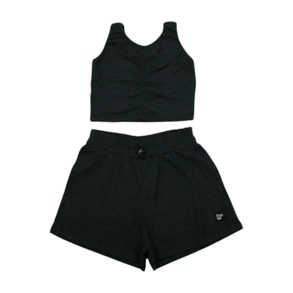 Conjunto Feminino Canelado Blusa Franzida e Shorts 63412 - Kamylus 