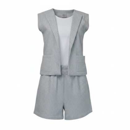 Conjunto Feminino com Listras 3 Peças 953 - Lit