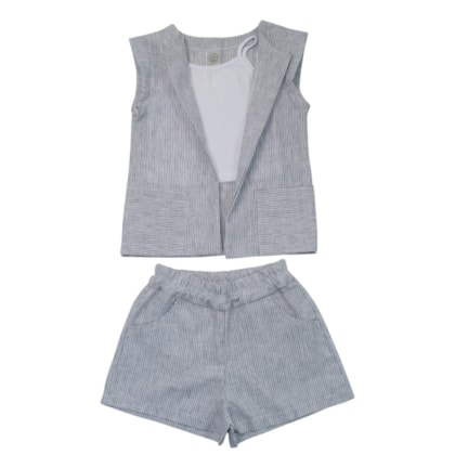 Conjunto Feminino com Listras 3 Peças 953 - Lit
