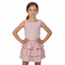 Conjunto Feminino Crepe  Blusa e Saia com Babados 425703 - Vrasalon
