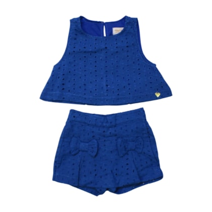 Conjunto Feminino em Lesi Blusa e Shorts Saia Laço 8257 - Pokotinha 