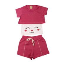 Conjunto Feminino Estampa Carinha 3 Peças 15097 - Hrradinhos