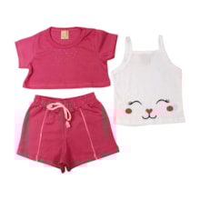 Conjunto Feminino Estampa Carinha 3 Peças 15097 - Hrradinhos