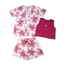 Conjunto Feminino Estampado Flores 3 Peças 9260 - Livy