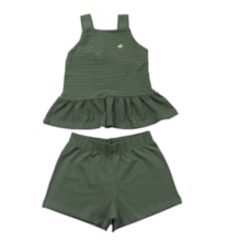 Conjunto Feminno Blusa e Shorts com Nervuras  15192 - Hrradinhos