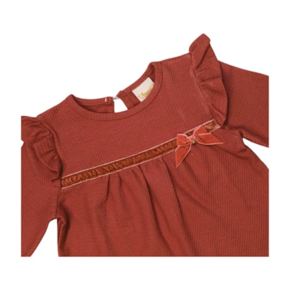 Conjunto Longo Blusa com Aplique Laço e Legging 37333 - Angerô