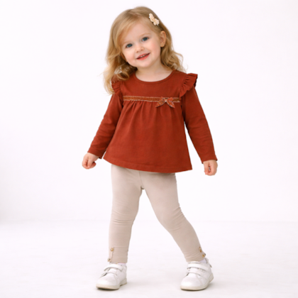 Conjunto Longo Blusa com Aplique Laço e Legging 37333 - Angerô