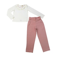 Conjunto Longo Blusa com Bordado e Calça 37327 - Angerô