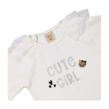 Conjunto Longo Blusa Cute Bordado e Shorts Saia Tweed 37307 - Angerô