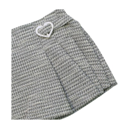 Conjunto Longo Blusa Cute Bordado e Shorts Saia Tweed 37307 - Angerô