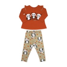 Conjunto Longo Blusa e Legging Estampada Pandas 1001509 - Kyly