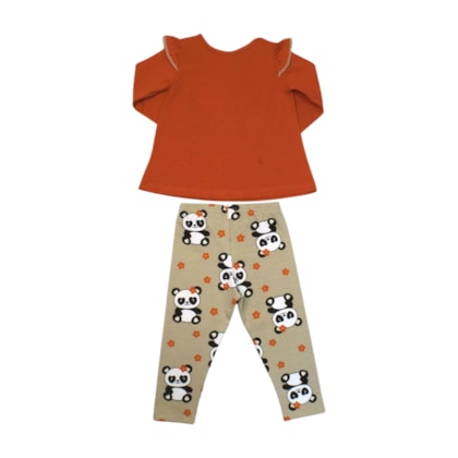 Conjunto Longo Blusa e Legging Estampada Pandas 1001509 - Kyly