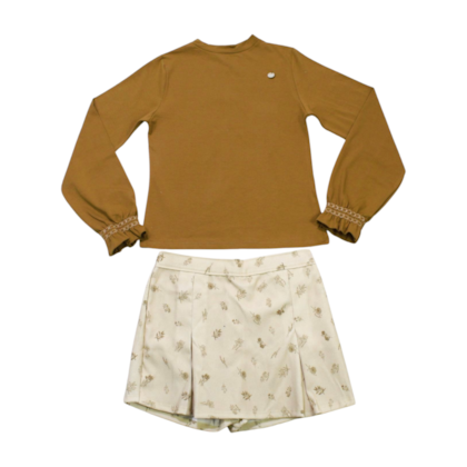 Conjunto Longo Blusa e Shorts Saia Veludo Cotele Estampado 55851 - Brandili Mundi   
