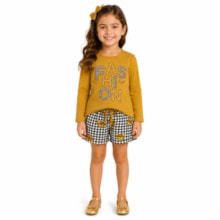 Conjunto Longo Blusa Estampa Fashion e Shorts 1001539 - Kyly