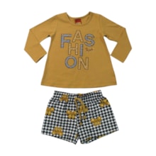 Conjunto Longo Blusa Estampa Fashion e Shorts 1001539 - Kyly
