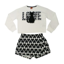 Conjunto Longo Blusa Estampa Love e Shorts 1001561 - Kyly