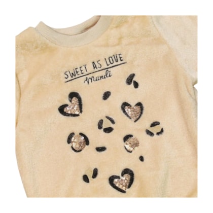 Conjunto Longo Blusa Pêlo e Legging Oncinha 56208  - Brandili Mundi