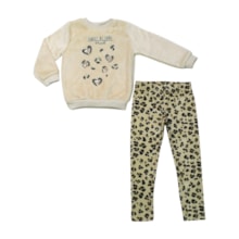 Conjunto Longo Blusa Pêlo e Legging Oncinha 56208  - Brandili Mundi