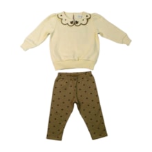 Conjunto Longo Blusa Urso Bordado e Legging A8110 - Alakazoo