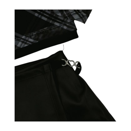 Conjunto Longo Blusa Xadrez e Shorts Saia 26390 - Two Colors