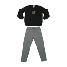 Conjunto Longo Blusão Bordado e Legging Xadrez A8125 - Alakazoo