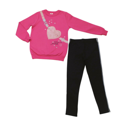 Conjunto Longo Blusão com Bolso Coração e Legging 55373 - Brandili 