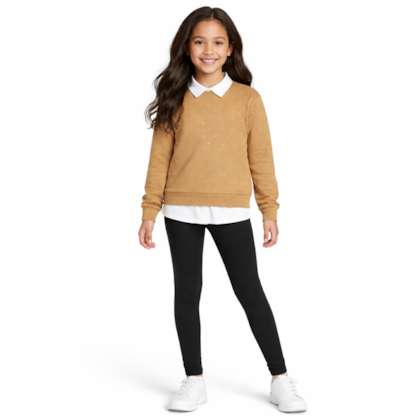 Conjunto Longo Blusão com Strass e Legging Cirrê 26566 - Rollu